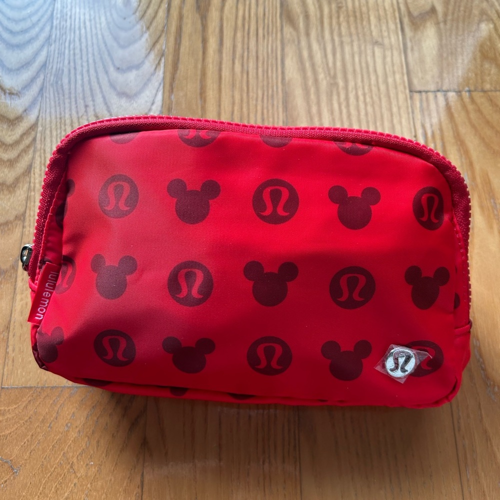 Lululemon X Disney Everywhere Belt Bag Mickey Logo Print Red - New - RARE